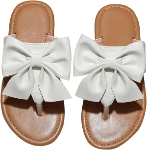 GORGLITTER Girl's Bow Flats Sandals Cute Flip Flops Dress Shoes