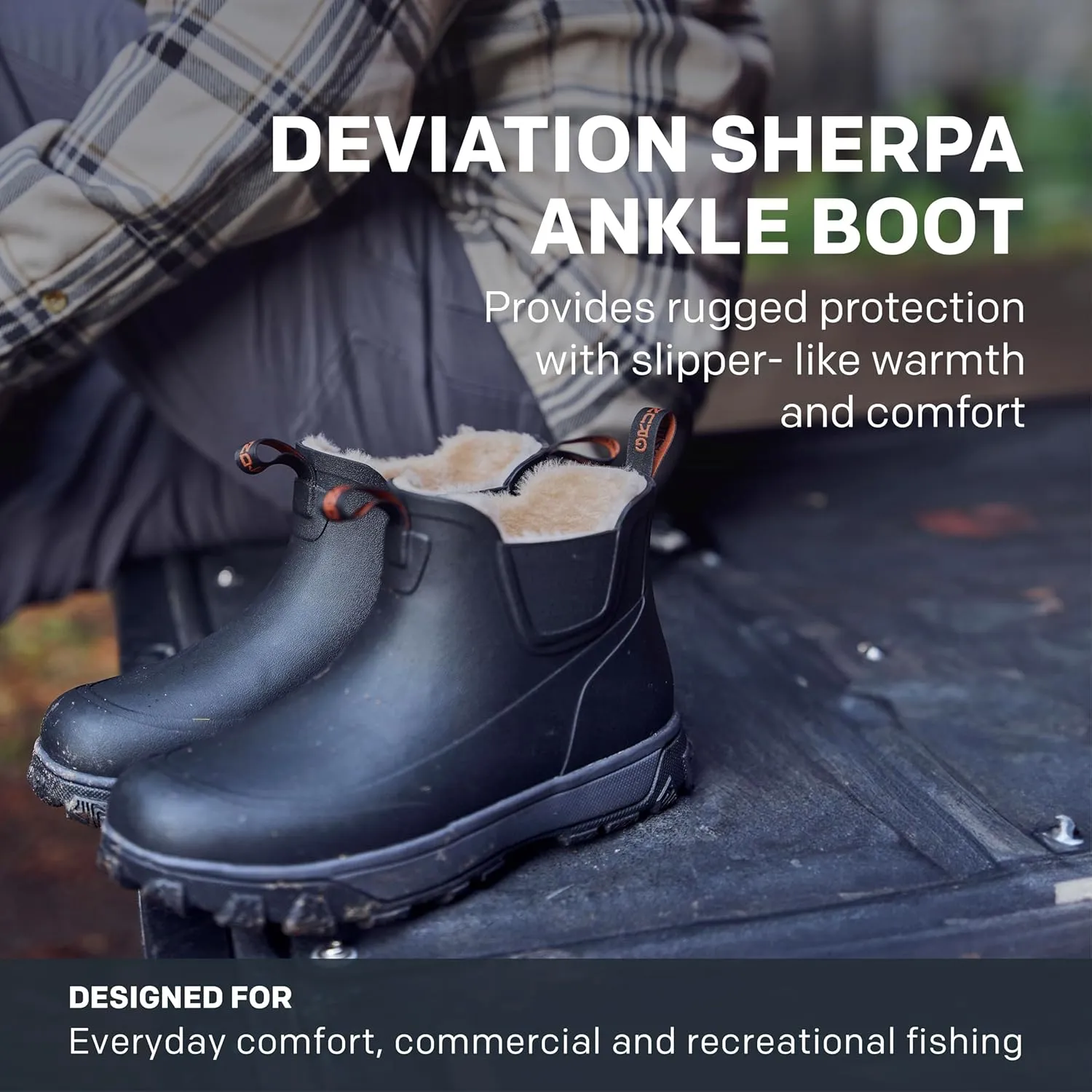 Grundéns Men’s Deviation Sherpa Ankle Boot | Durable, Waterproof, Fleece Lined