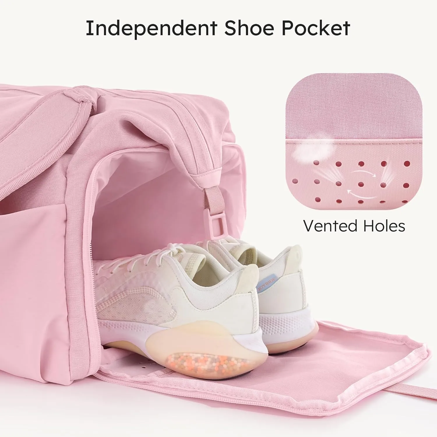 Gym Bag for Women with Shoes Compartment and Wet Pocket Convertible Duffle Bag and Gym Backpack Waterproof Sports Bags for Women with 2 Bottle Holders Weekender Overnight Bag - Pink