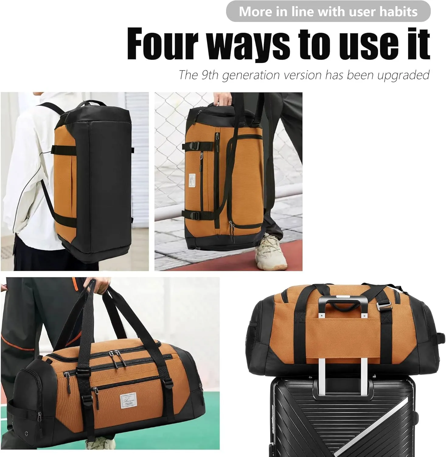 Gym Bag, Gym Bags for Men, Duffle Bag, Gym Bag Men, Duffel Bag, 40L Travel Bag With Shoe Locker, Travel Duffel Bags