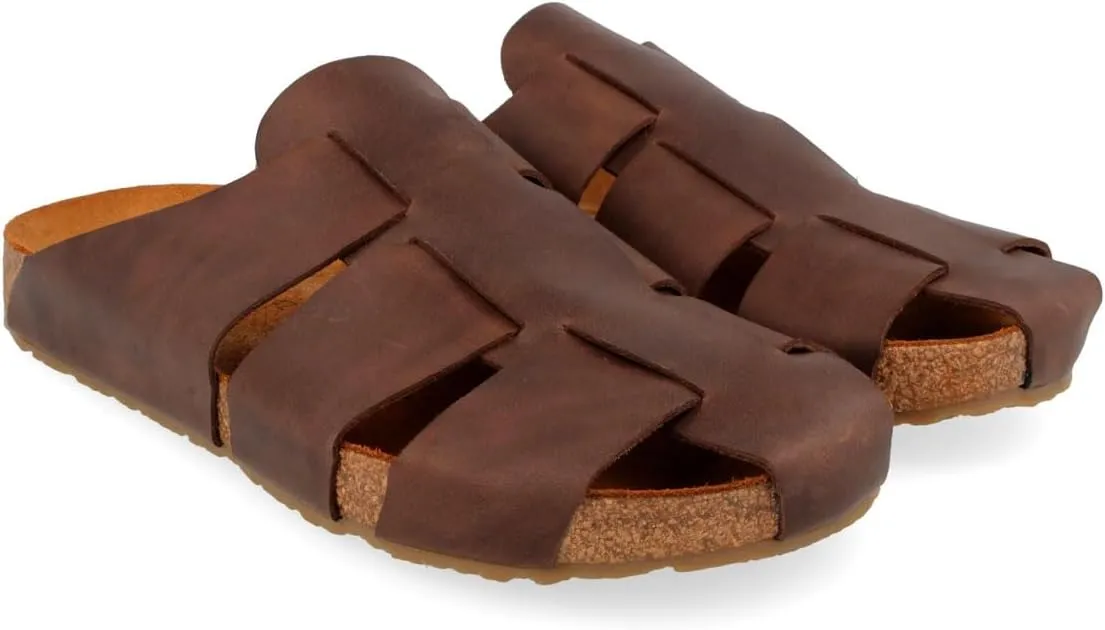 HAFLINGER Pius elegant leather Sandals with rubber sole and cork latex footbed unisex