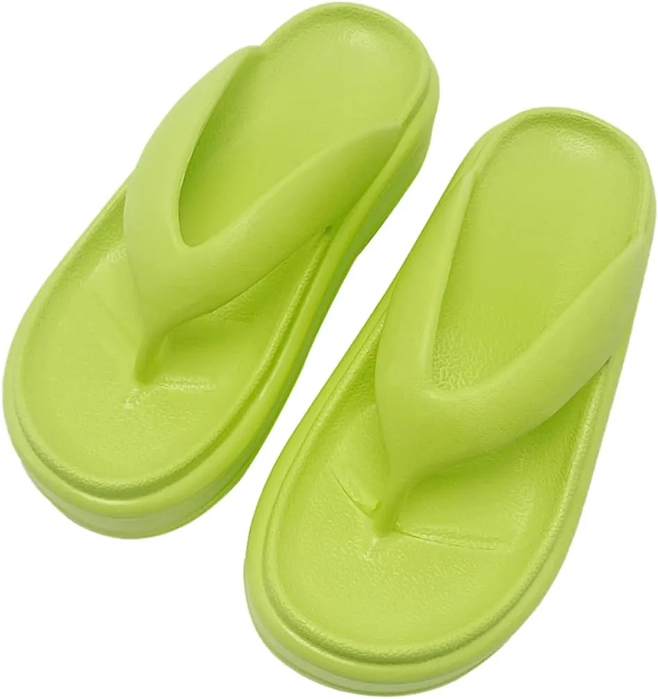 Harssidanzar Womens EVA Platform Flip Flops, Thick Sole Trendy Thong Sandals for Beach & Daily Wear HL220US