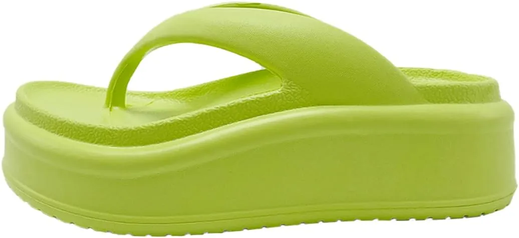 Harssidanzar Womens EVA Platform Flip Flops, Thick Sole Trendy Thong Sandals for Beach & Daily Wear HL220US