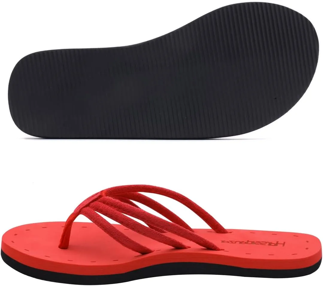 Harssidanzar Women's Flip Flops Lightweight Comfortable Summer Beach Thong Sandals with Arch Support KL221US
