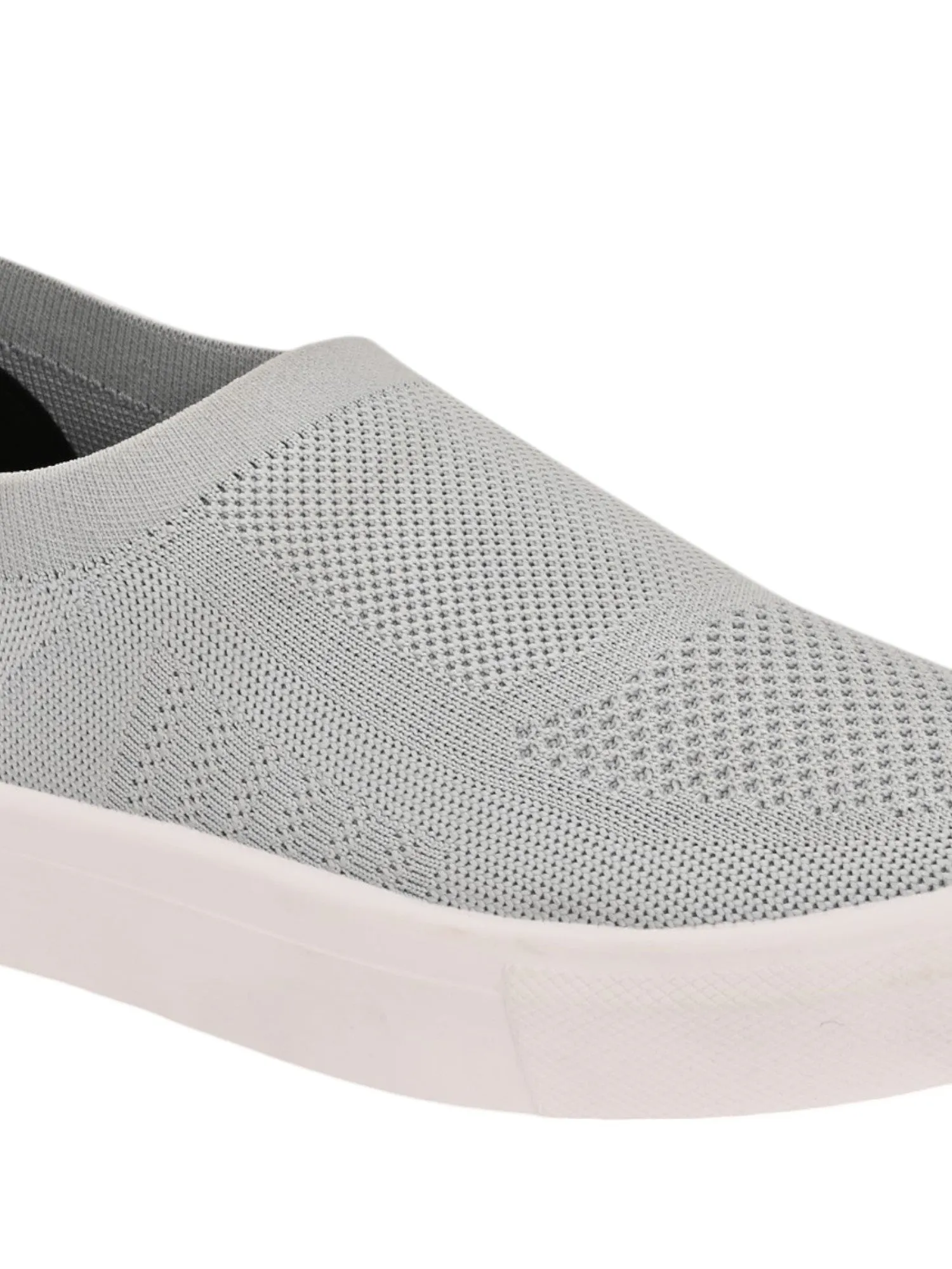 Hirolas® Men's Casual Knitted Slip-On Sneaker - Light Grey -HRL2083LGY