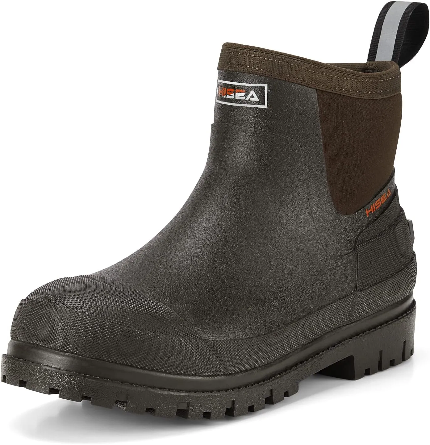 HISEA Men's Chelsea Rain Boots, Rubber Ankle Short Boots for Men Waterproof, Durable Insulated Mud Booties for Outdoor Garden Work