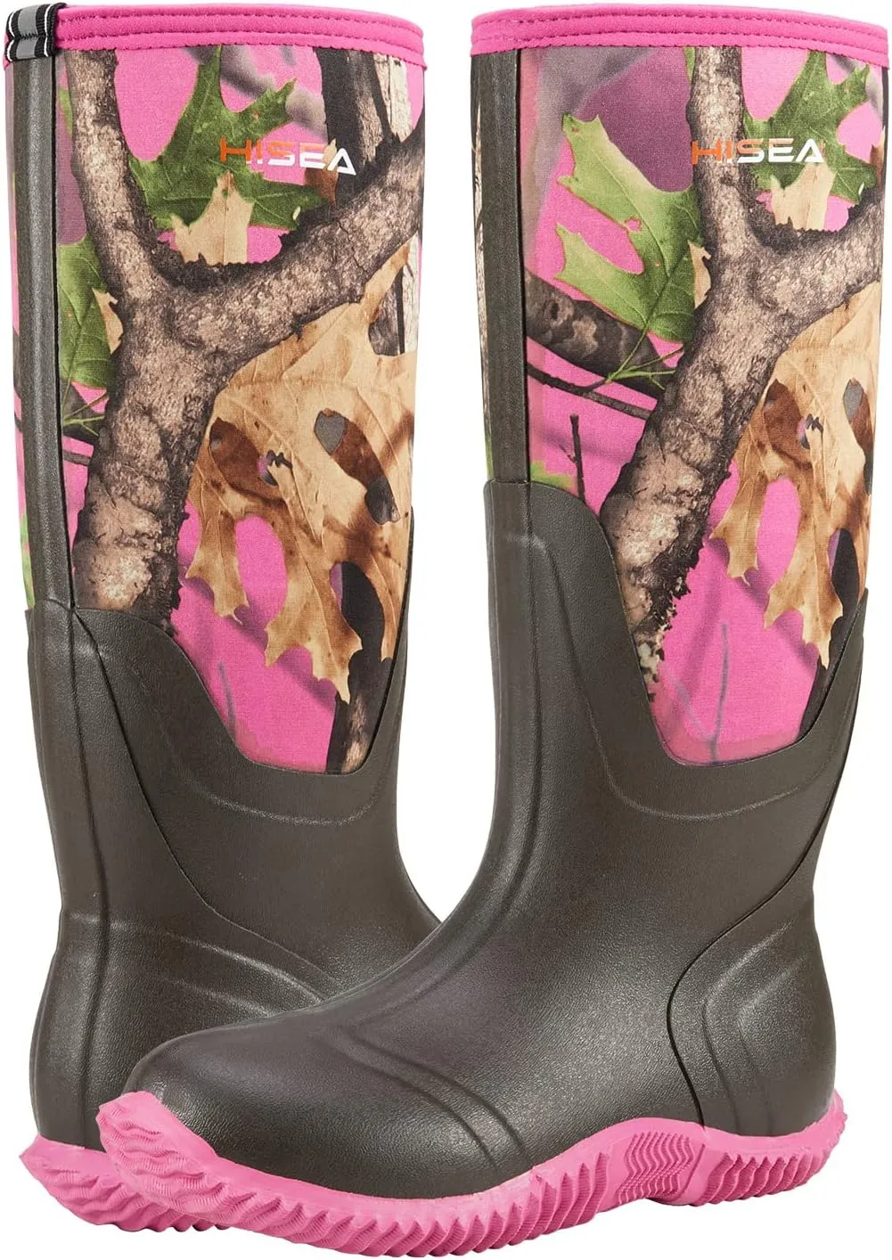 HISEA Women's Rain Boots, Knee High Rubber Boots Waterproof Insulated Neoprene Muck Boots, Durable Anti-Slip Outdoor Work Boots for Hunting Gardening Farming Yard Mud Working