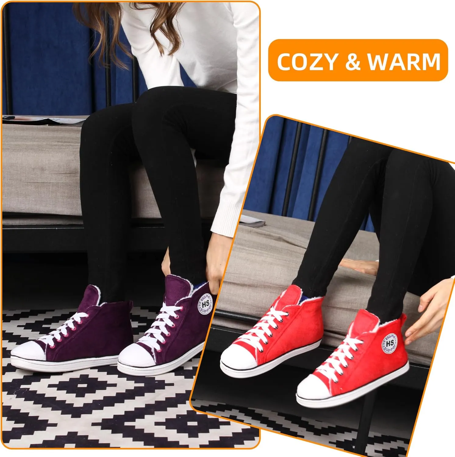 Home Slipper Women's Warm Winter Plush Indoor House Outdoor Sneaker Slippers Boots