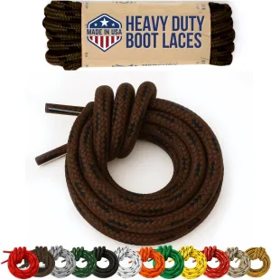 Honey Badger Boot Laces, USA Made Indestructible Shoelaces, Round Heavy Duty Bootlaces for Work & Hiking