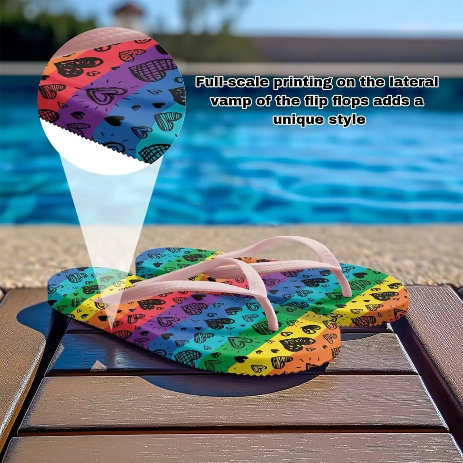 Howilath Women's Flip Flops Summer Travel Beach Slippers with EVA Sole Casual Non-Slip Thong Sandals Size 5-9
