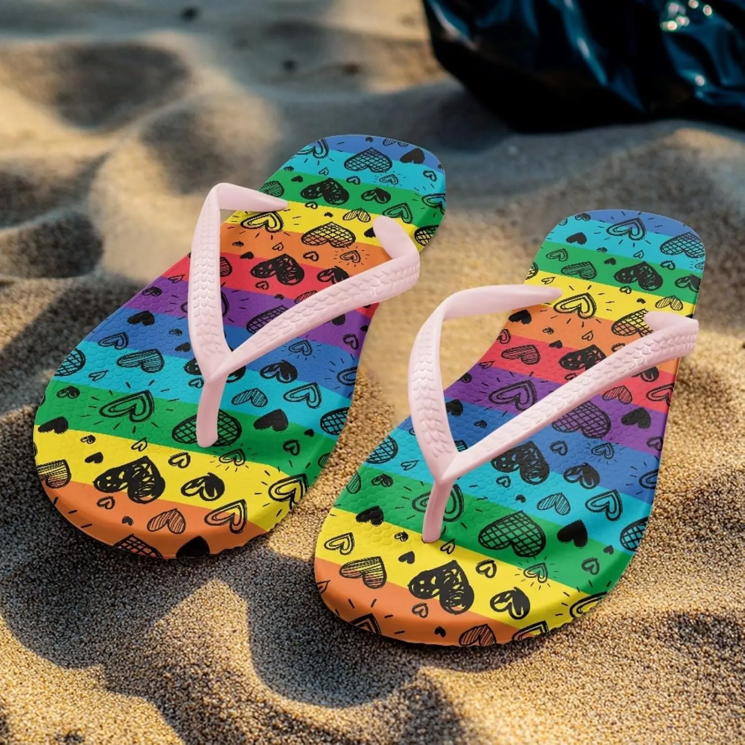 Howilath Women's Flip Flops Summer Travel Beach Slippers with EVA Sole Casual Non-Slip Thong Sandals Size 5-9