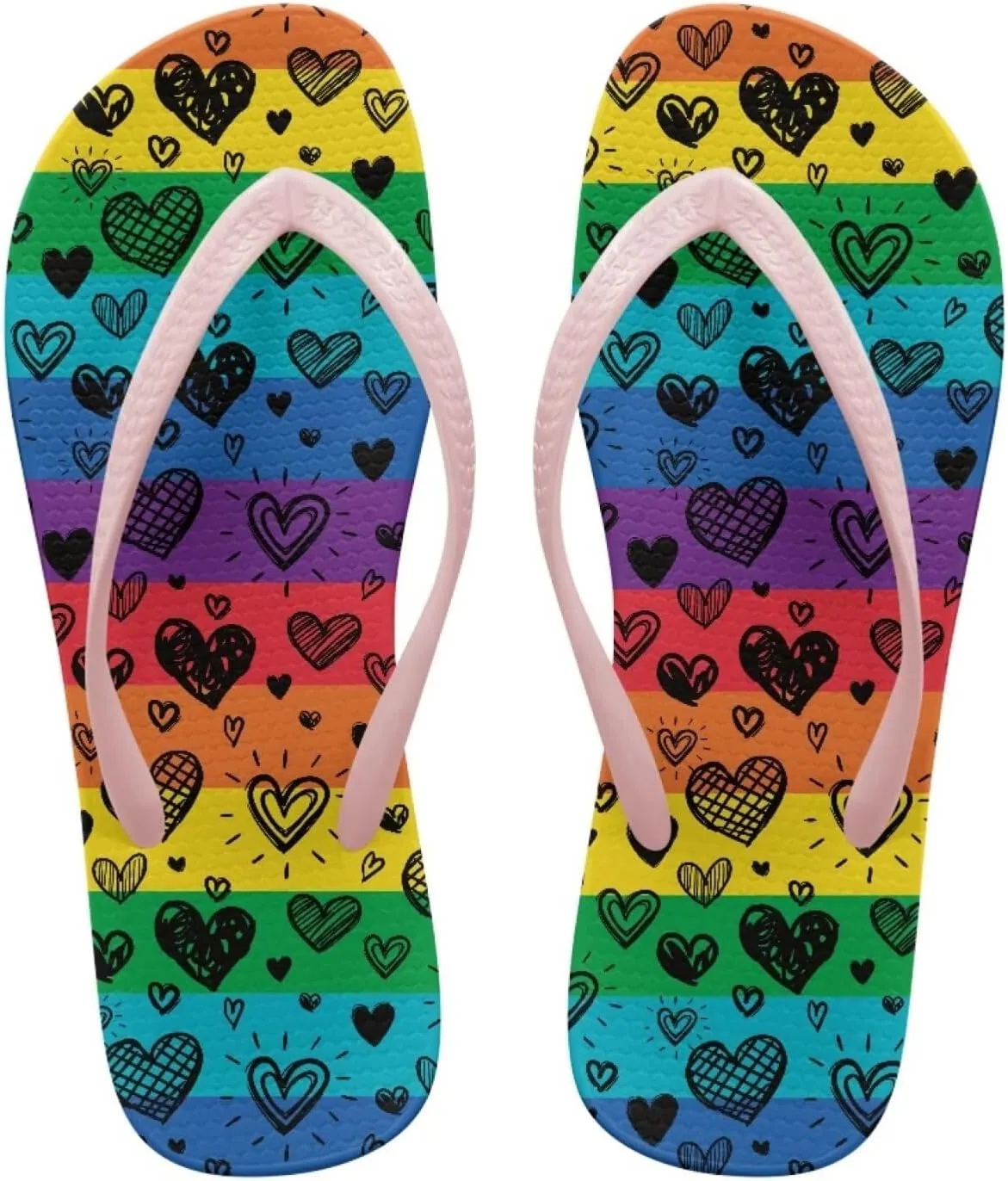 Howilath Women's Flip Flops Summer Travel Beach Slippers with EVA Sole Casual Non-Slip Thong Sandals Size 5-9