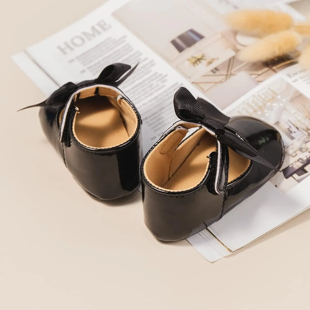 HsdsBebe Infant Baby Girls Mary Jane Flats Bow Non-Slip Soft Sole Princess Toddler First Walkers Sneaker Wedding Dress Shoes