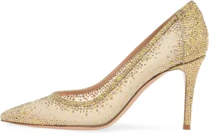 iadore Women Fashion Low Kitten Heel Pumps Sexy Rhinestone Splicing Mesh Suede Slingback Shoes Classic Wedding Party Pumps Size 5-12 US