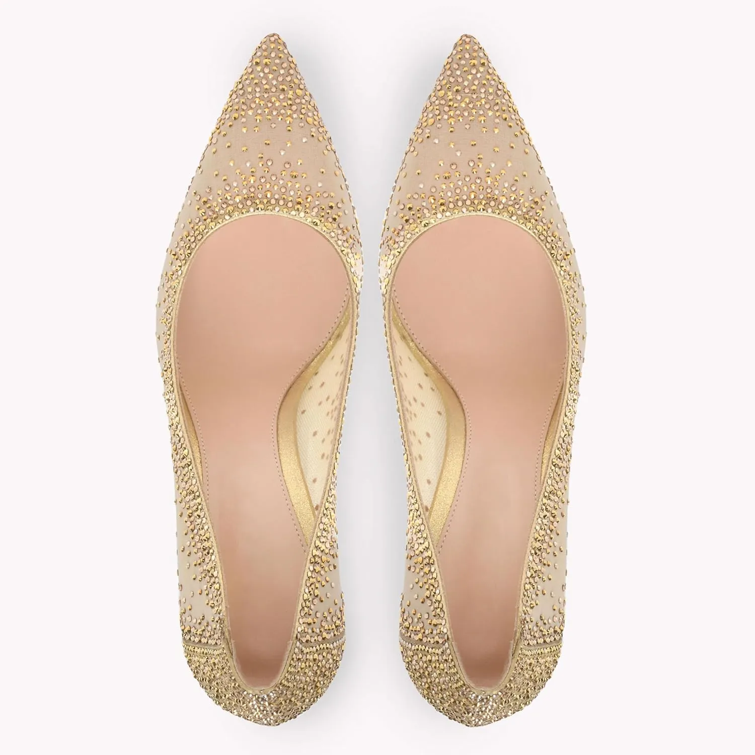 iadore Women Fashion Low Kitten Heel Pumps Sexy Rhinestone Splicing Mesh Suede Slingback Shoes Classic Wedding Party Pumps Size 5-12 US
