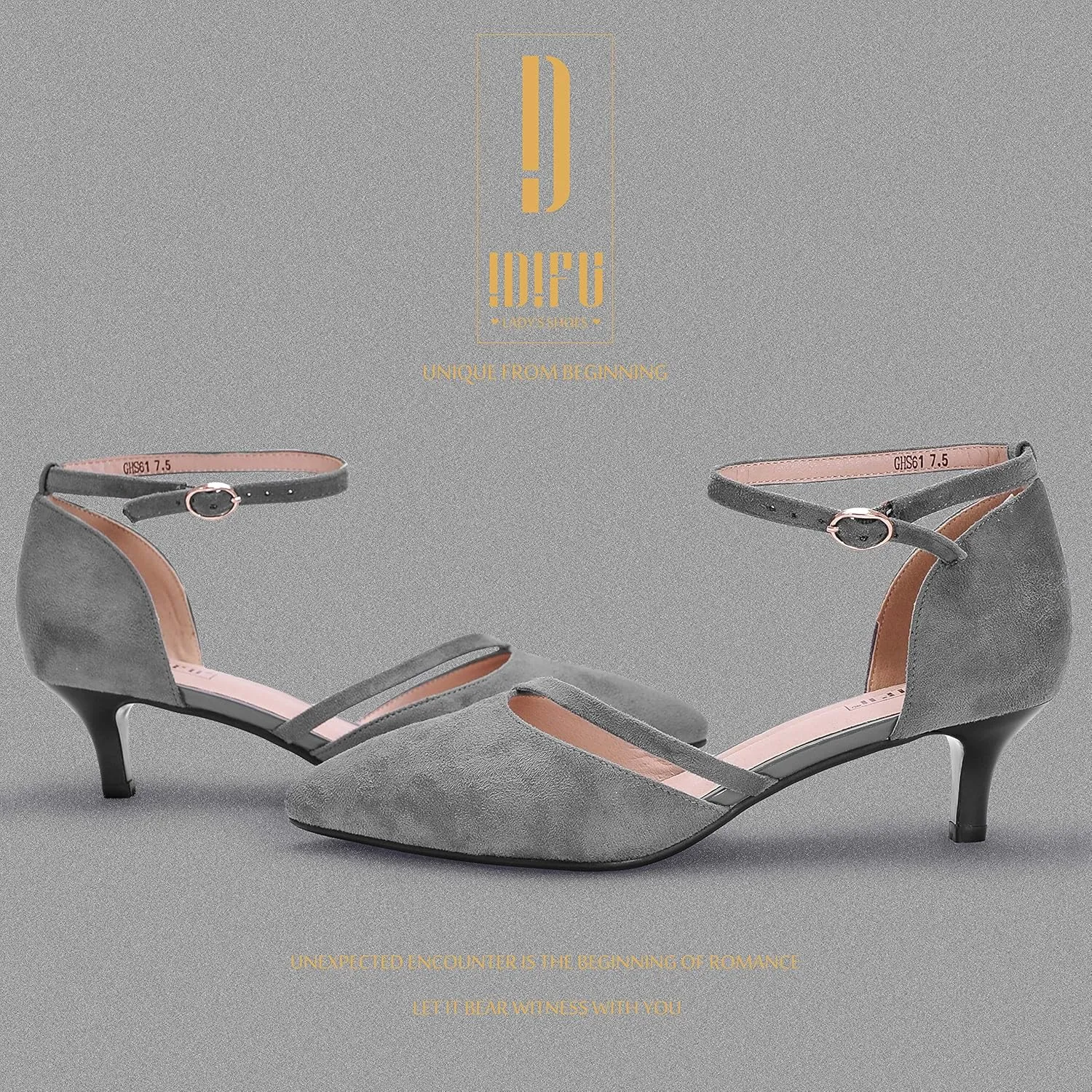 IDIFU Women IN2 Maxine Low Kitten Heels Dress Pumps Wedding Evening Formal Elegant Closed Toe Shoes for Women Bride