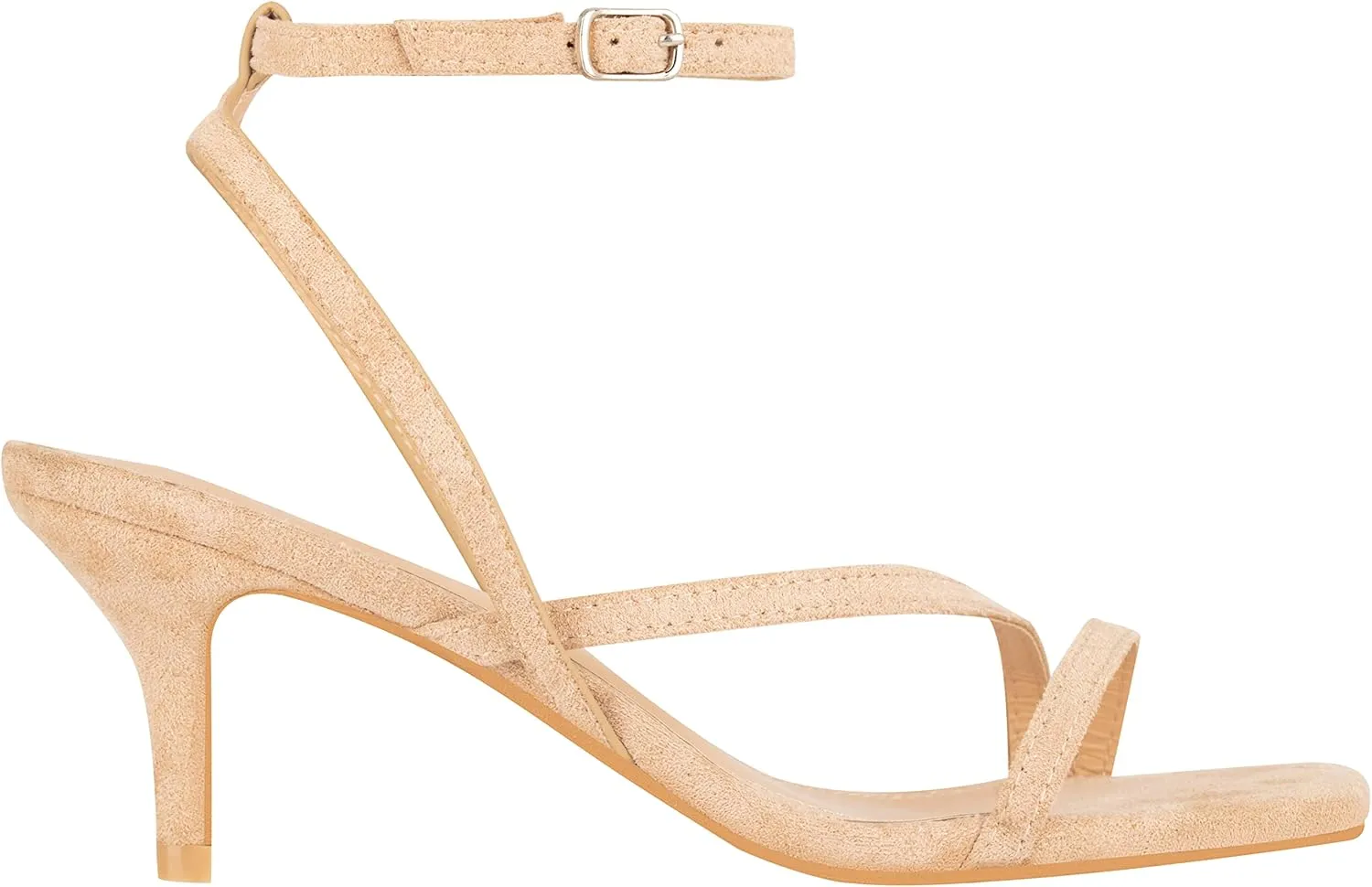 ILLUDE Women’s Ankle Strap Sandal Heels Low Kitten Heel Square Toe Strappy Heeled Sandals – Hera