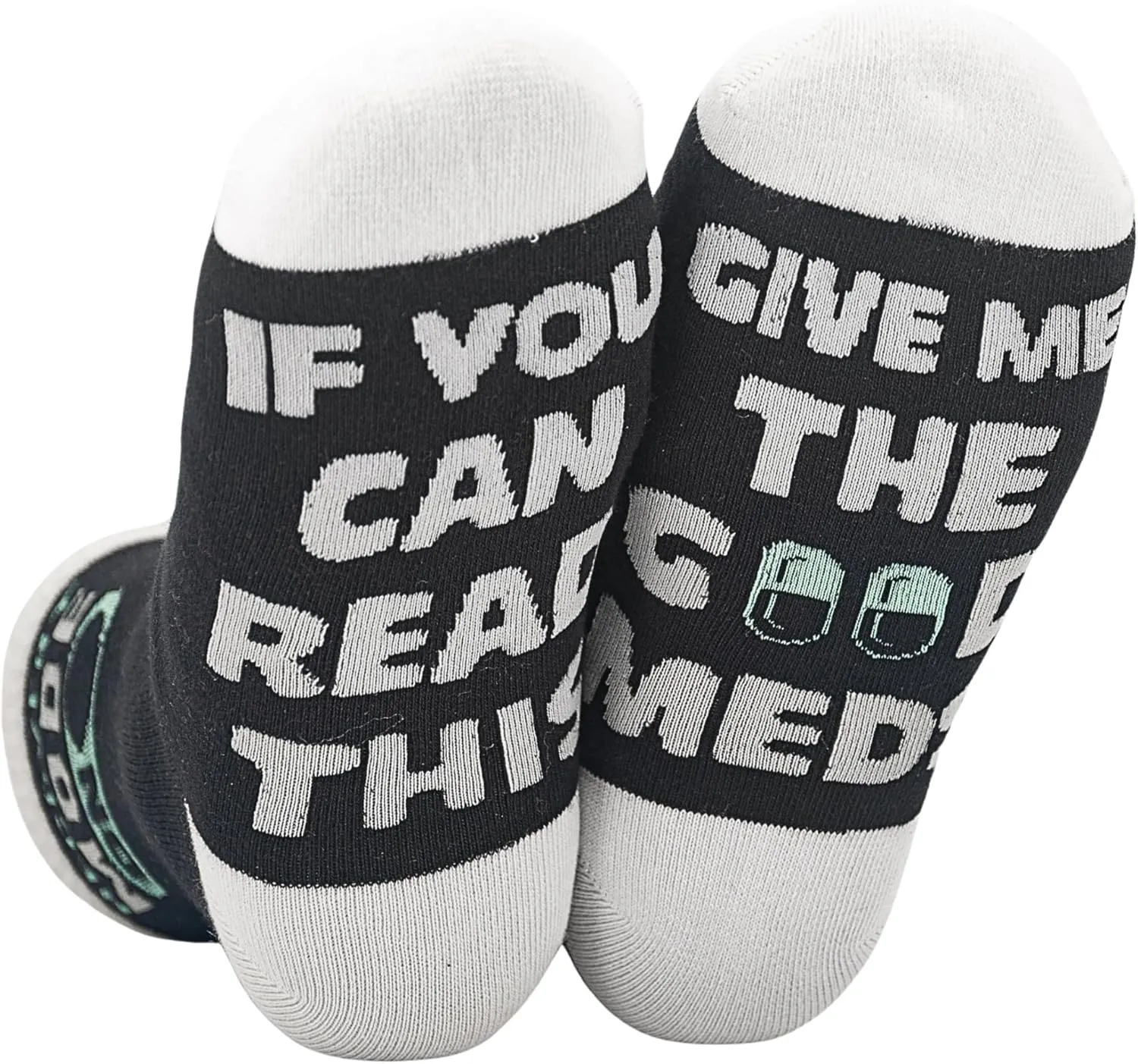 InnoBeta Get Well Soon Gifts for Men After Surgery, Get Well Soon Basket Women, One Size Unisex Crew Socks, If You Can Read This Give Me The Good Meds