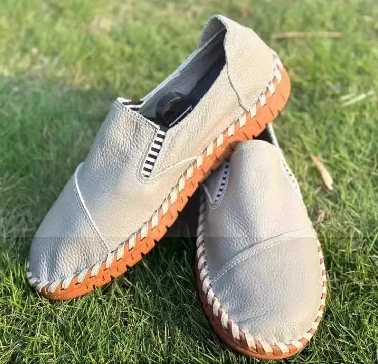 Italian Handmade Cowhide Leather Soft Sole Breathable Leather Shoes Comfortable Casual Shoes