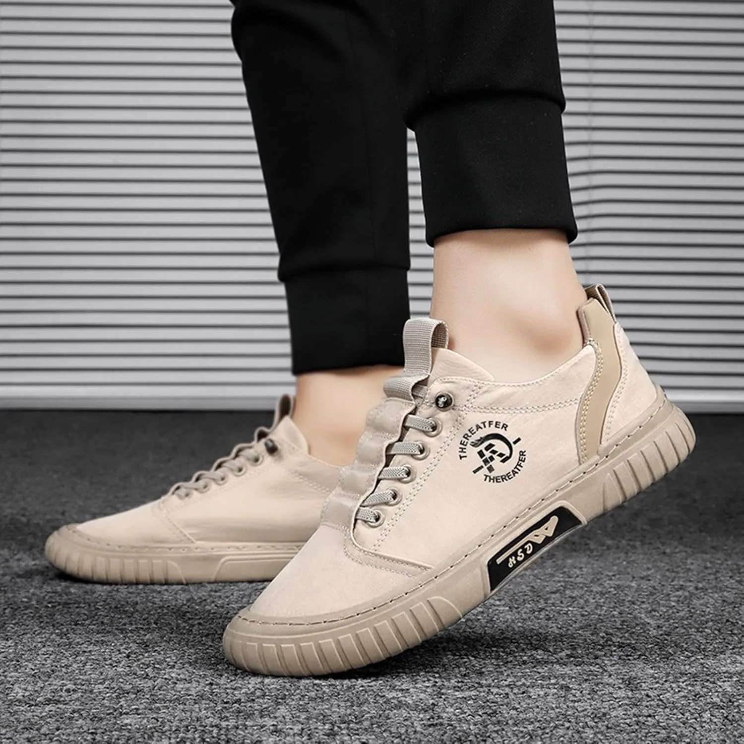 IWIHMIV Casual Sports Shoes for Men Low Top Breathable Casual Walking Shoes Non Slip Sports Shoes