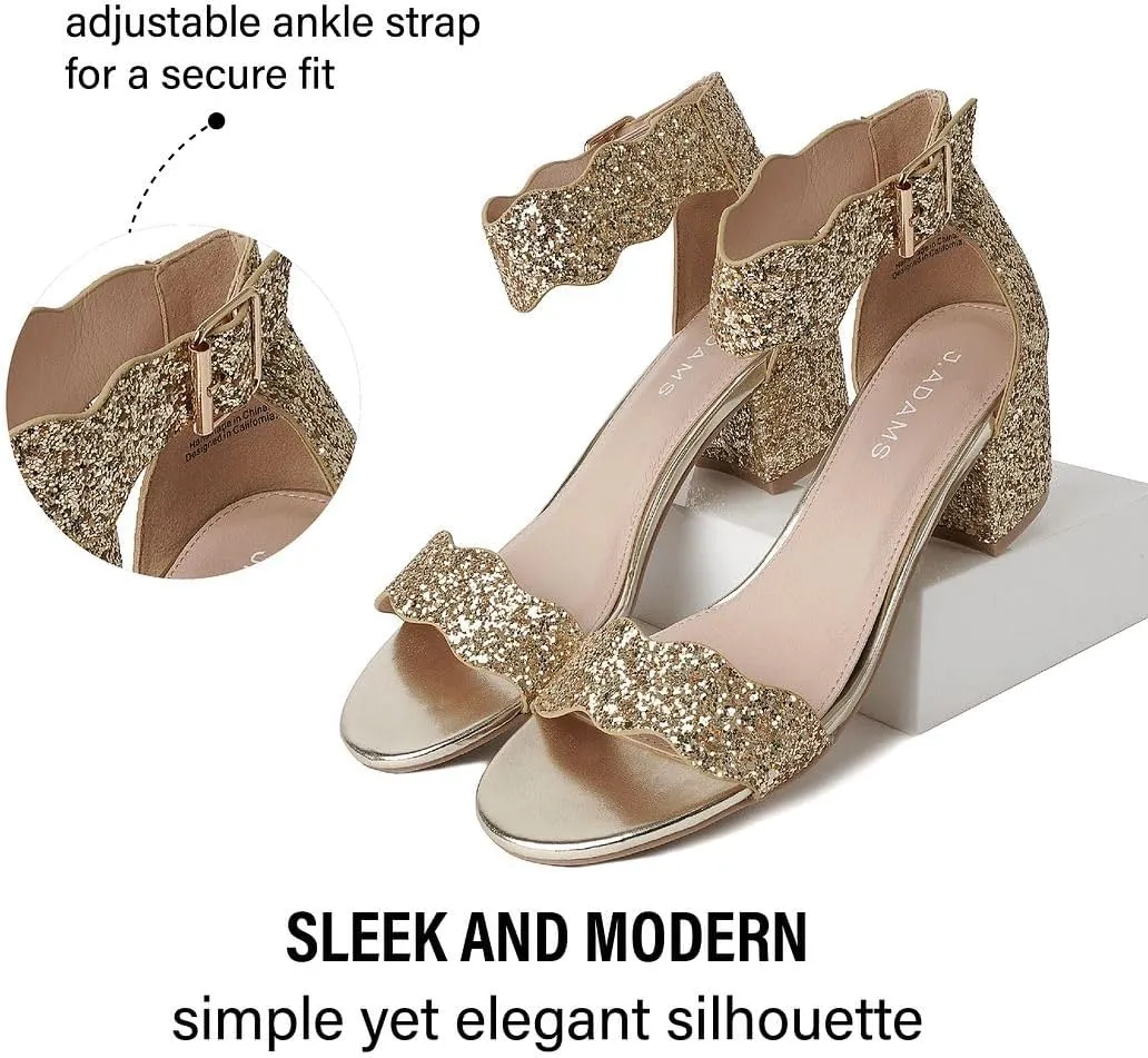 J. Adams Mimi Ankle Strap Kitten Heel Sandal