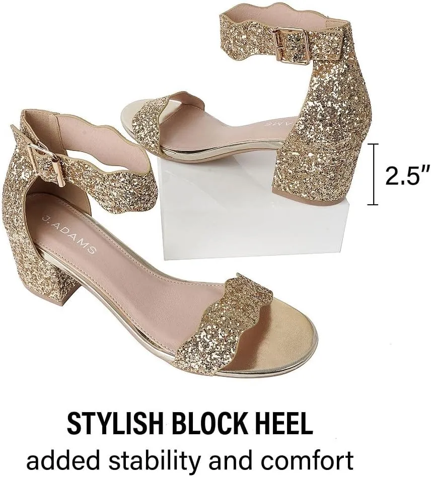 J. Adams Mimi Ankle Strap Kitten Heel Sandal
