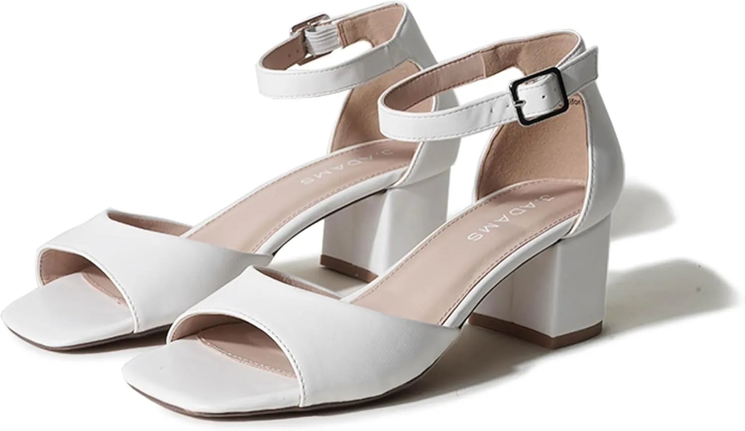 J. Adams Ruth Heeled Sandal – Low Block Heels for Women, Short Heel Bridal & Wedding Shoes, Dressy Prom Heels, Elegant Formal Dress Shoes for Bride