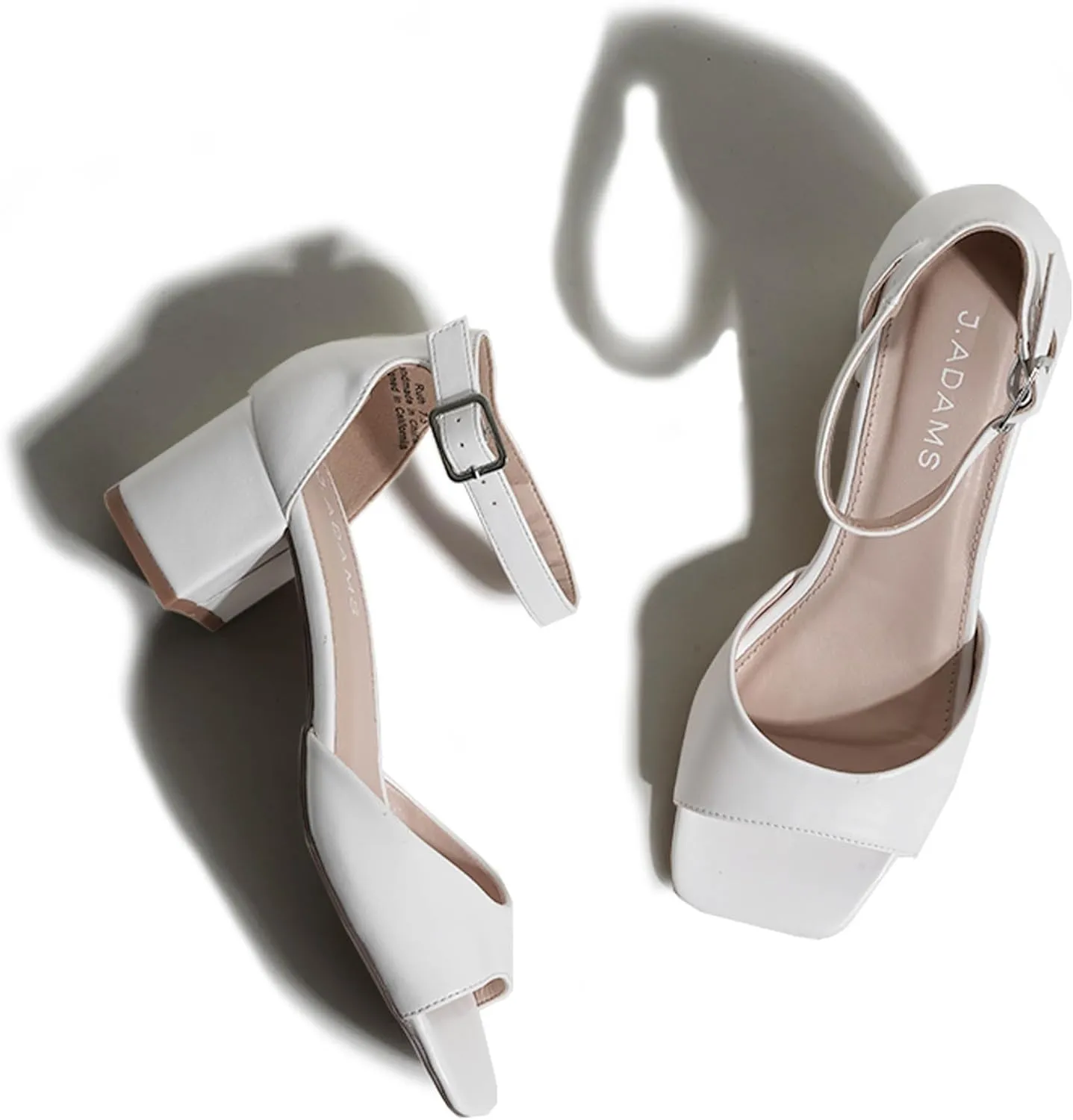 J. Adams Ruth Heeled Sandal – Low Block Heels for Women, Short Heel Bridal & Wedding Shoes, Dressy Prom Heels, Elegant Formal Dress Shoes for Bride