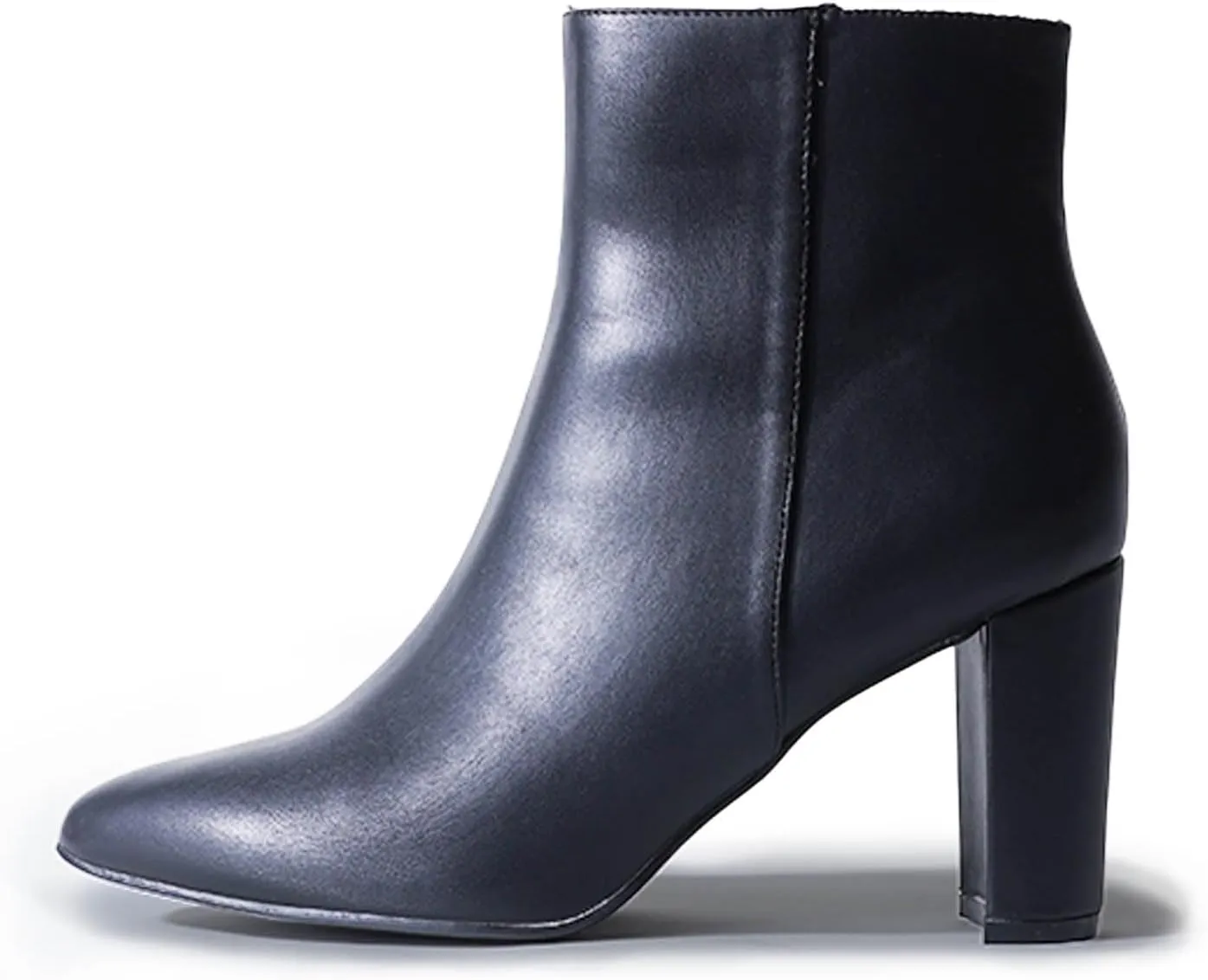 J. Adams Women's Wallice Ankle Booties - Chic Pointed Toe Block Heel Boots with Side Zipper - Comfortable and Stylish Dress Boots for Everyday Wear