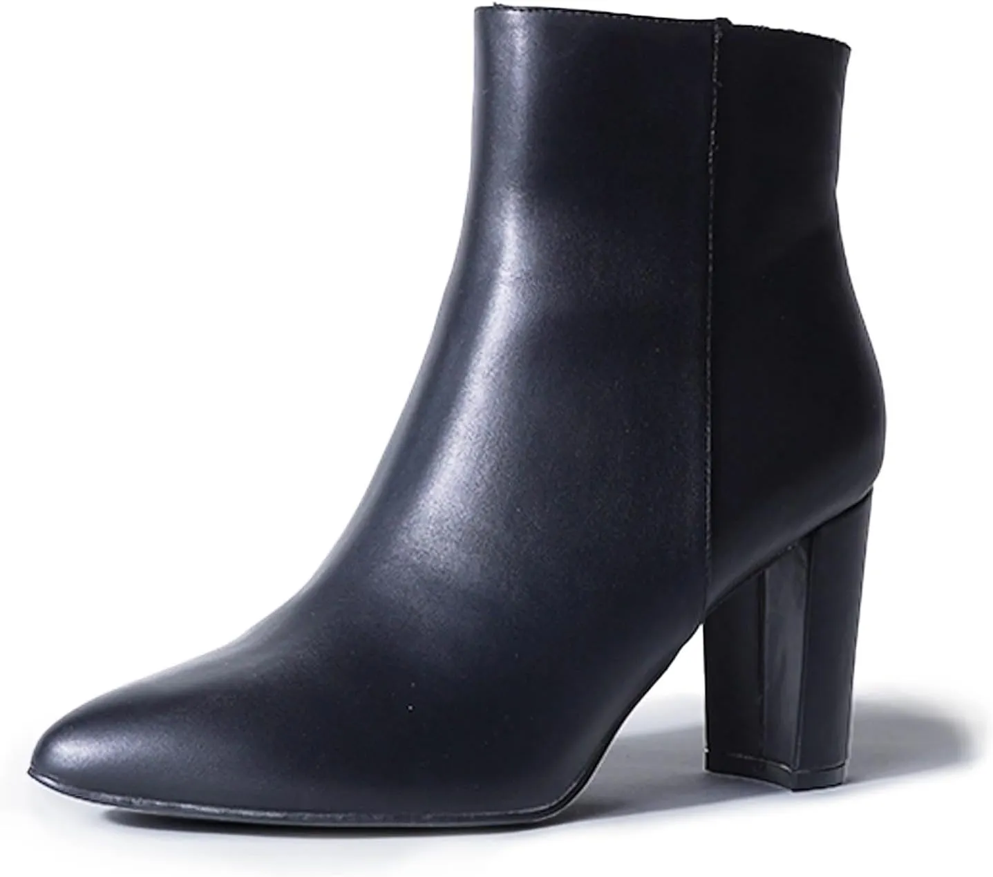 J. Adams Women's Wallice Ankle Booties - Chic Pointed Toe Block Heel Boots with Side Zipper - Comfortable and Stylish Dress Boots for Everyday Wear