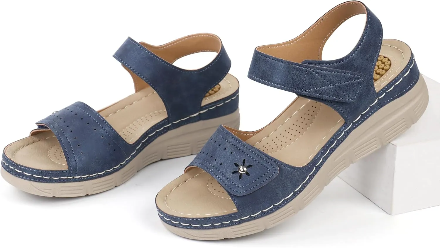 JABASIC Women Comfortable Sandals Orthotic Walking Sandals Orthopedic Arch Support Sandals