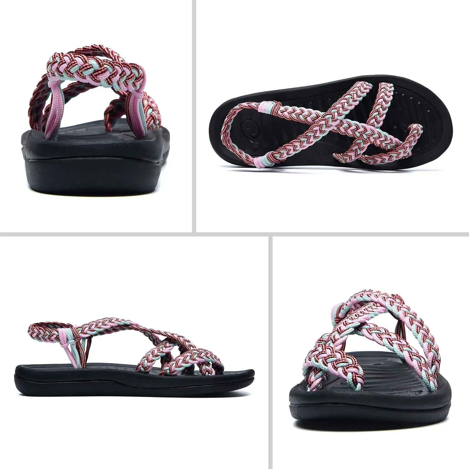Jinta Shoes Comfortable Walking Sandals for Women Flat Hiking Arch Support Athletic Sandals Perfect for Beach Long Walks Outdoor Poolside