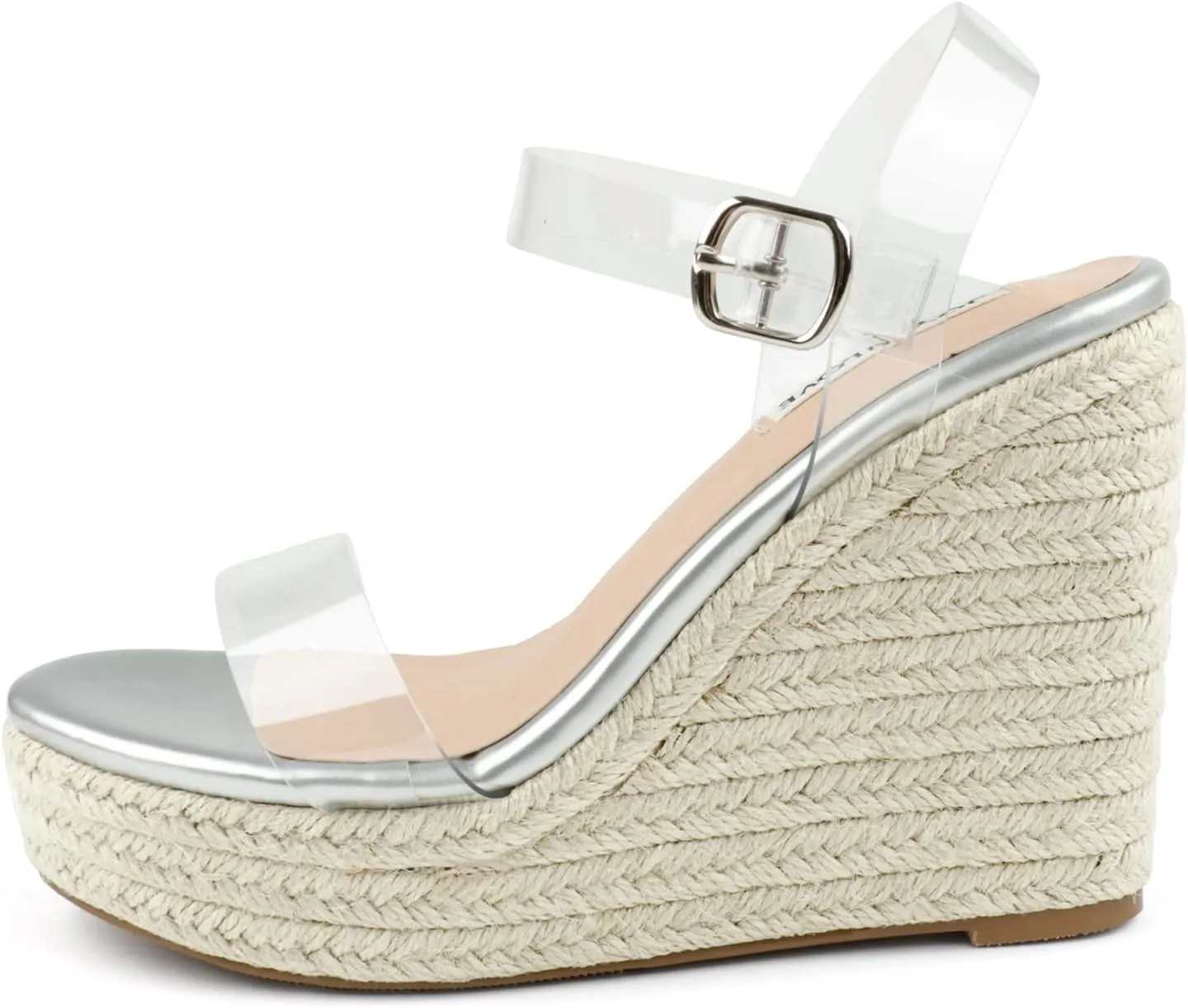 JOY IN LOVE Womens Espadrilles Wedge Sandals Platform Heels Ankle Strap Open Toe Buckle Sandals