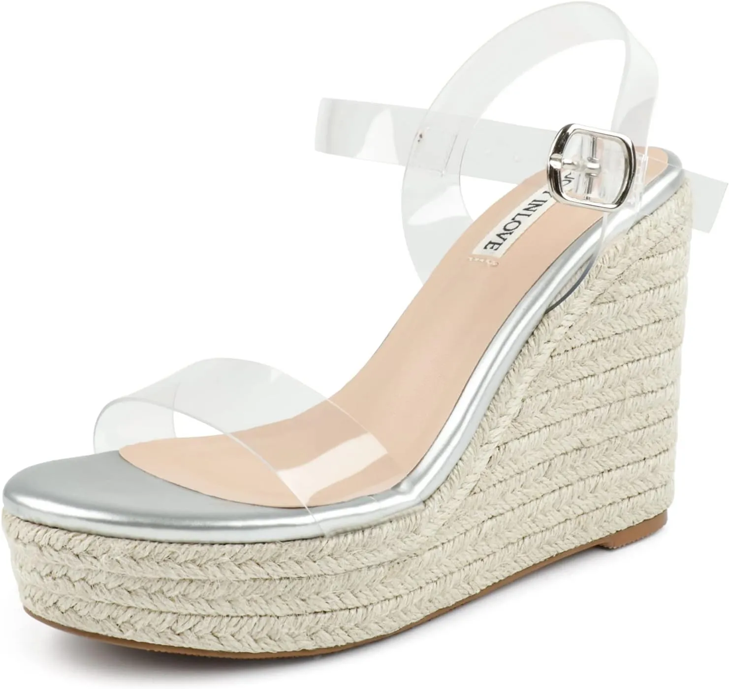 JOY IN LOVE Womens Espadrilles Wedge Sandals Platform Heels Ankle Strap Open Toe Buckle Sandals