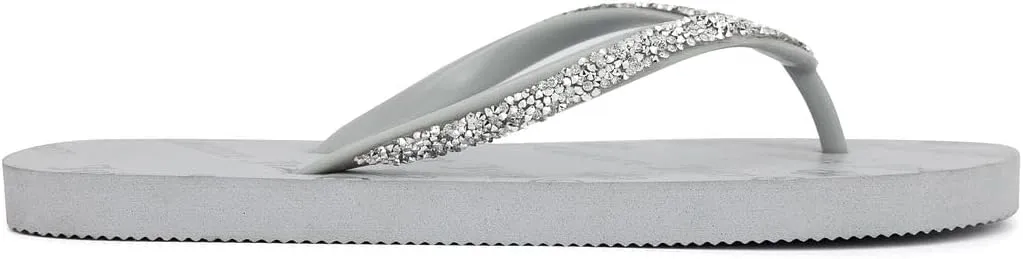 JUICY COUTURE Flip Flops, Soft Lightweight Beach Sandals for Women, Casual Slippers Shower Beach Pool Flat Slides Shoes