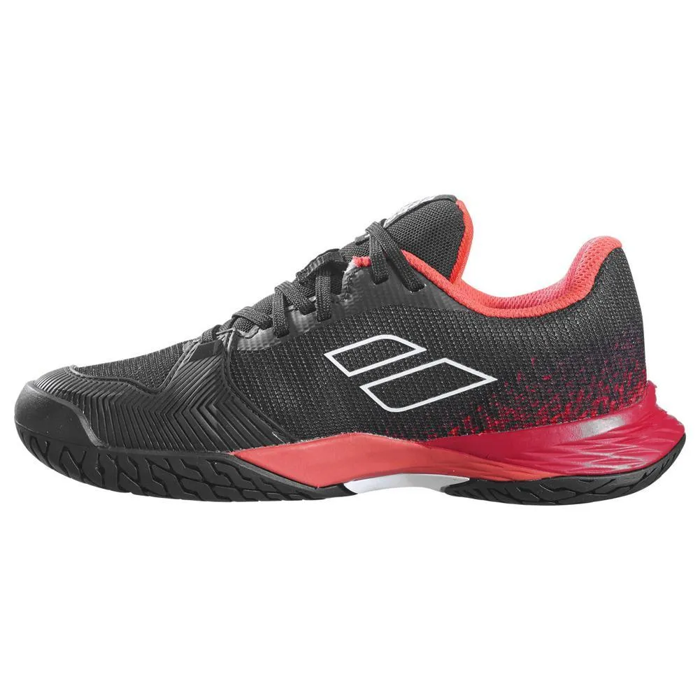 Juniors' Jet Mach 3 All Court Tennis Shoes Black and Poppy Red