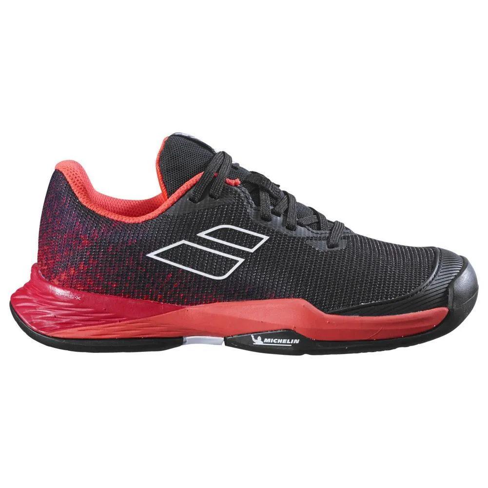 Juniors' Jet Mach 3 All Court Tennis Shoes Black and Poppy Red