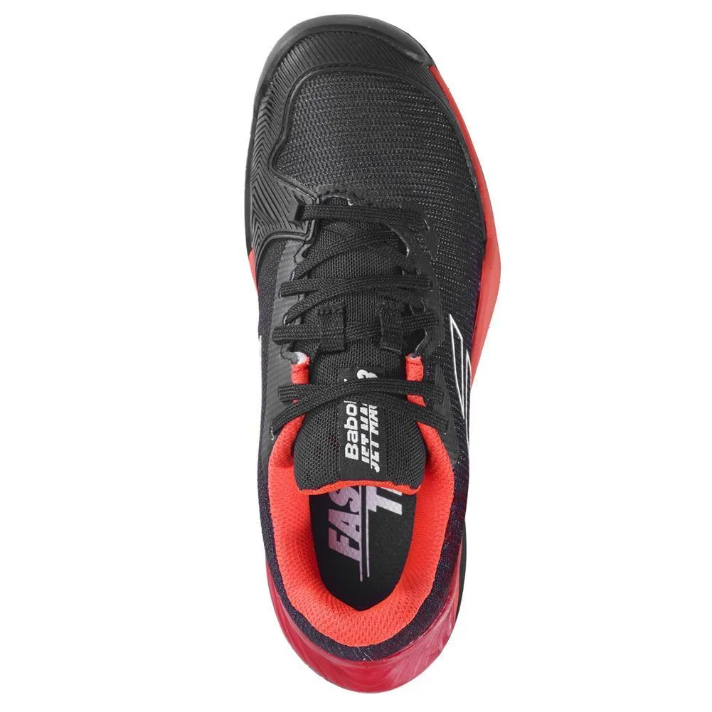 Juniors' Jet Mach 3 All Court Tennis Shoes Black and Poppy Red