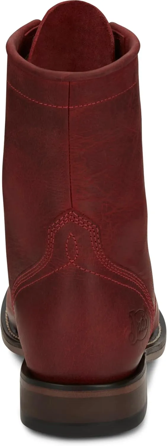 Justin Mckean 7" Lace-Up Roper Women's Western Boot, Durable Leather, Casual Style, Comfortable Footwear