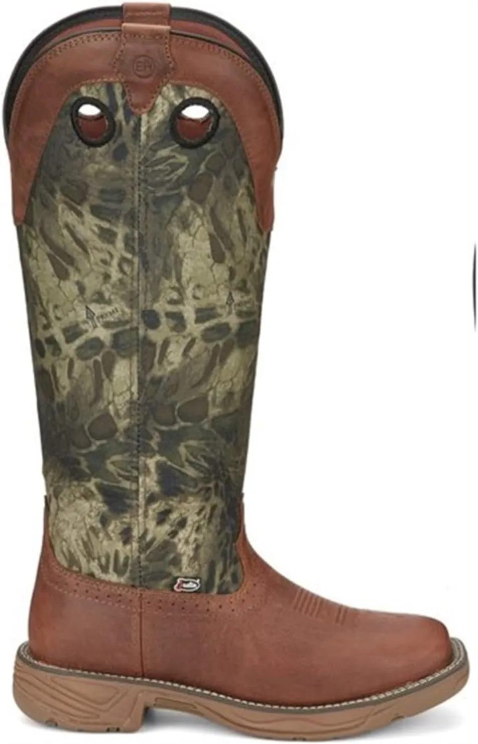 Justin Men's Rush Strike Camo Shaft Leather Pull On Snake Boot Square Toe - Se4380