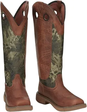 Justin Men's Rush Strike Camo Shaft Leather Pull On Snake Boot Square Toe - Se4380
