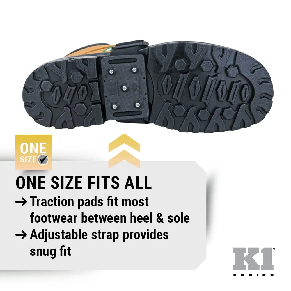 K1 Mid-Sole Ice Cleats for Men & Women - Rotatable Traction Aids For Winter Snow - Original Profile - Black