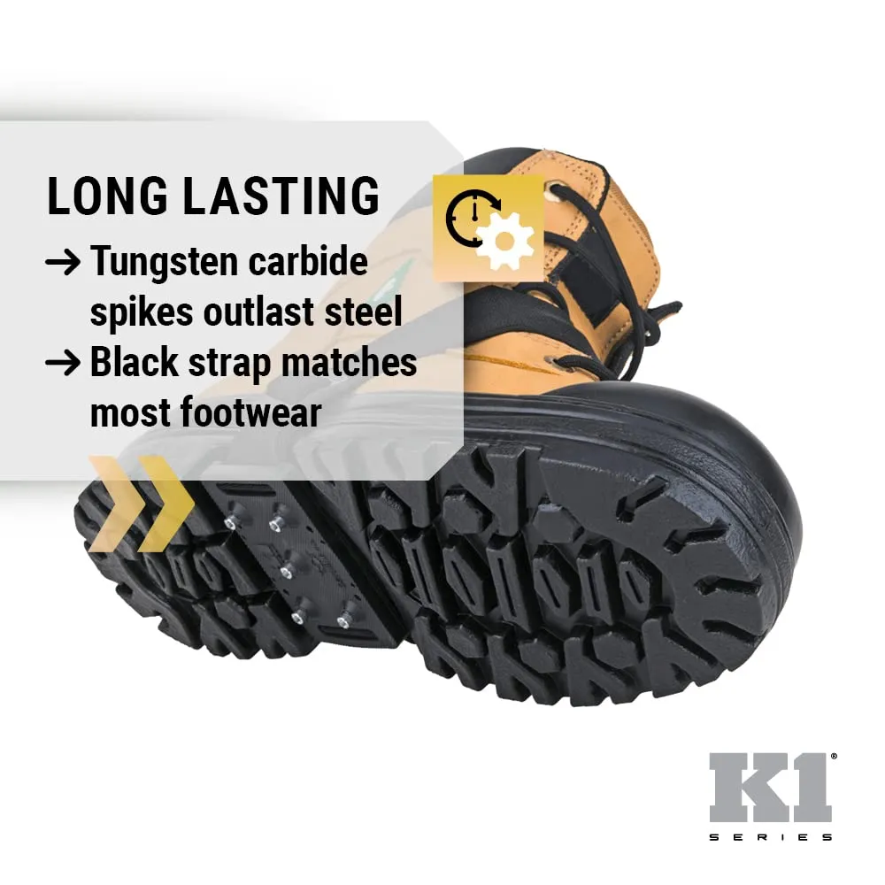 K1 Mid-Sole Ice Cleats for Men & Women - Rotatable Traction Aids For Winter Snow - Original Profile - Black