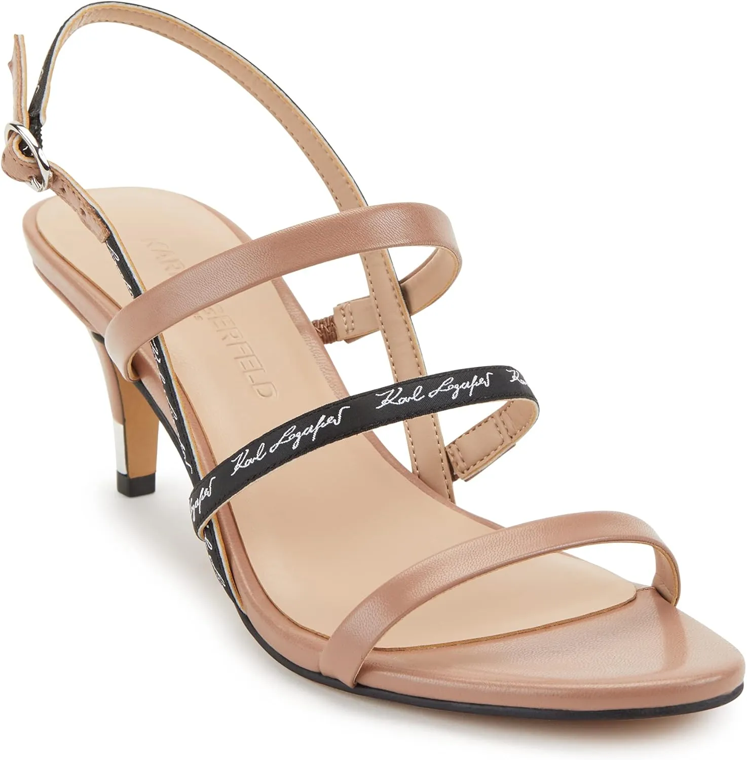 KARL LAGERFELD Women's Dextra Ankle Strap Heeled Sandal