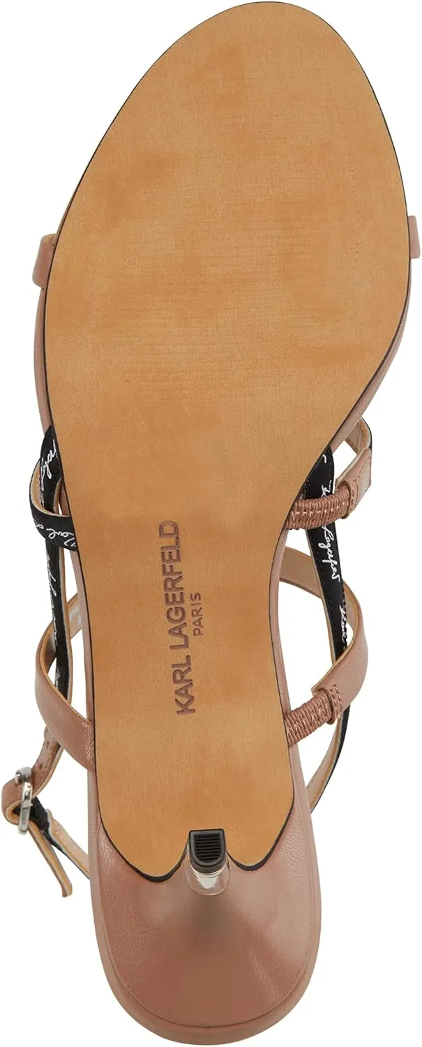 KARL LAGERFELD Women's Dextra Ankle Strap Heeled Sandal
