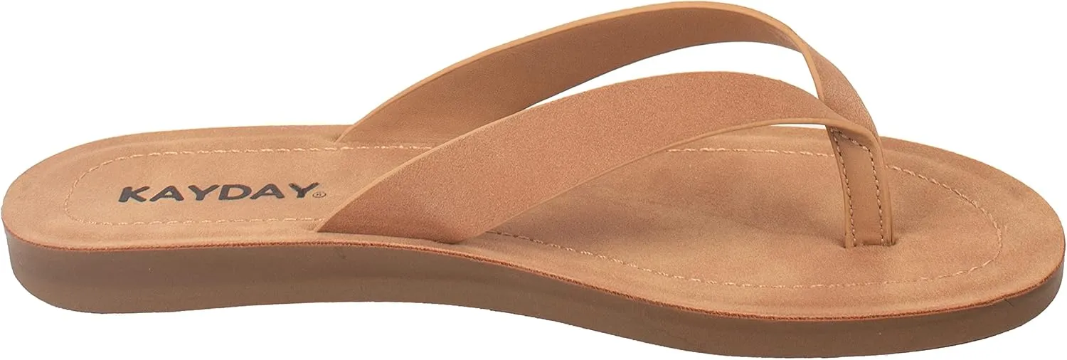 KAYDAY Womens Flip Flop Sandals Basic Thongs Flats EARL