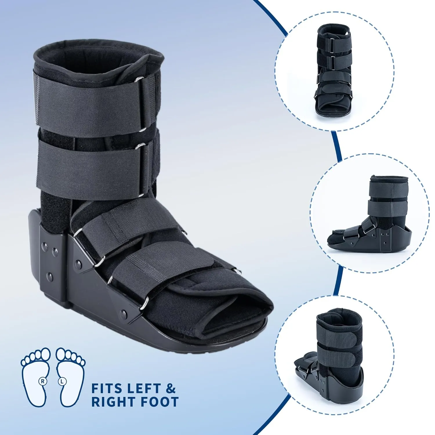 kefit Walking Boot, Orthopedic Boot Fracture Boot for Sprained Ankle, Broken Foot, Achilles Tendonitis,X-Large, Black