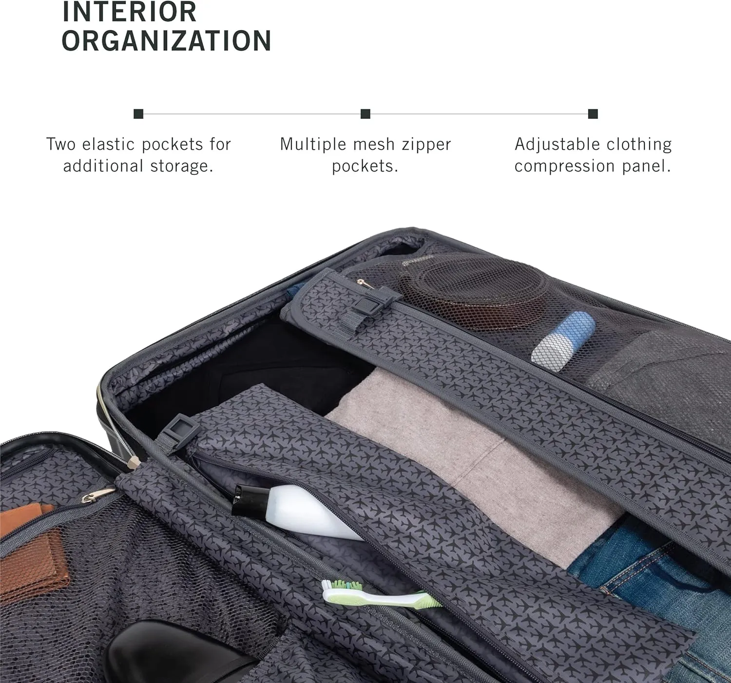 Kenneth Cole REACTION Madison Square Lightweight Hardside Chevron Expandable Spinner Luggage, Emerald, 20-Inch Carry On
