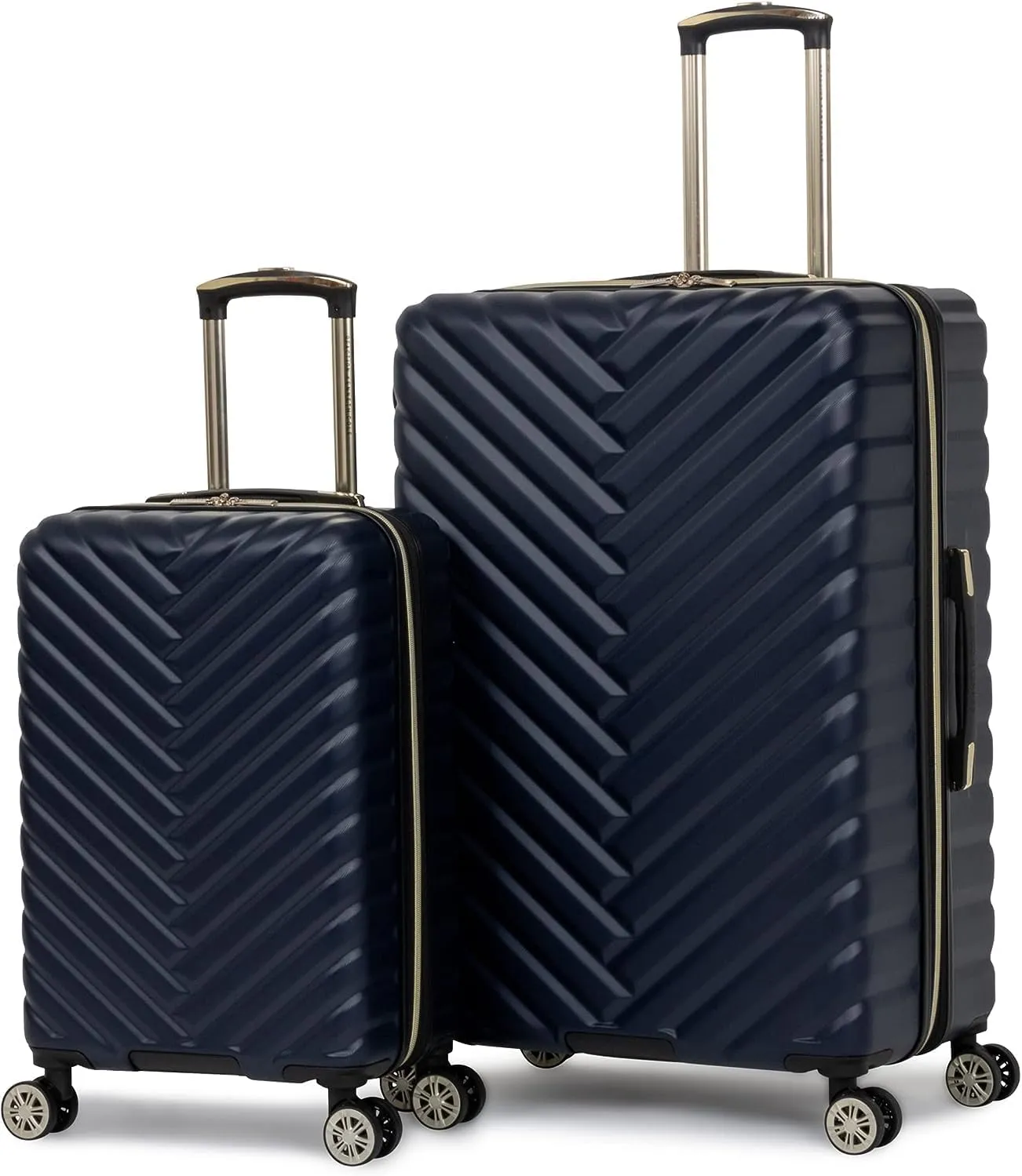 Kenneth Cole REACTION Madison Square Lightweight Hardside Chevron Expandable Spinner Luggage, Navy, 2-Piece Set (20" & 28")