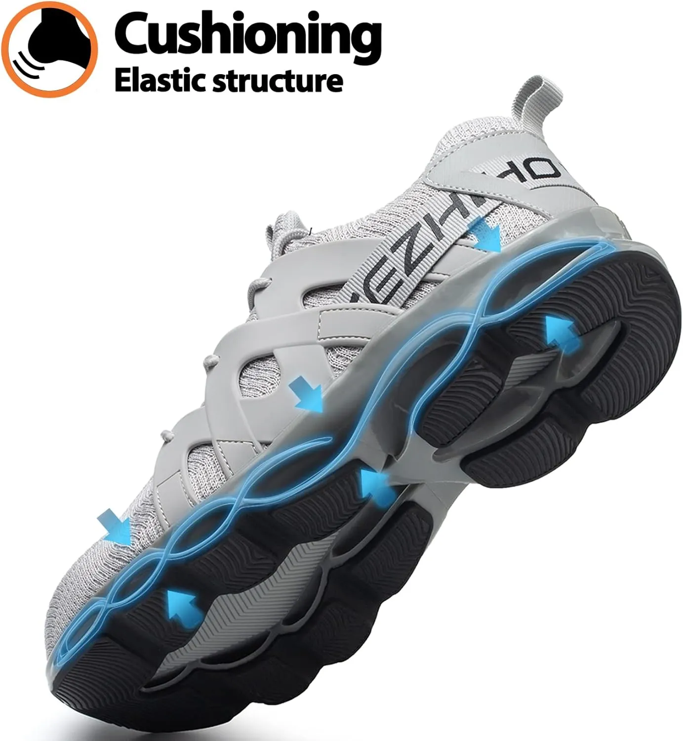 Kezhiho Steel Toe Shoes for Men Women Cushion Comfortable Work Shoes Lightweight Breathable Sneakers Slip Resistant Indestructible Construction Industrial Safety Shoes